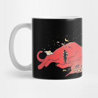 Cute Monster Cat With Creepy Mouth Mug